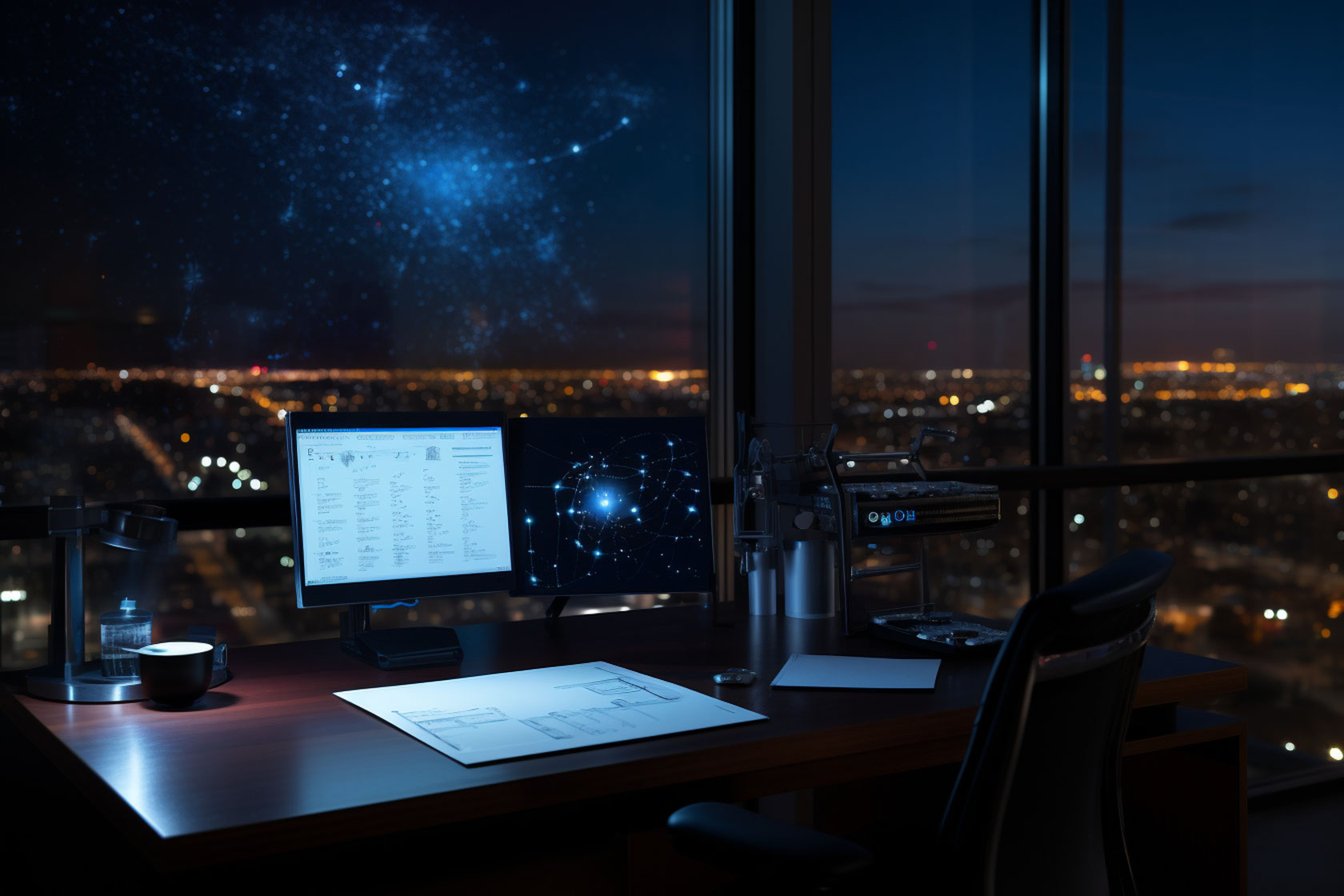 Glowing abstract light representing website design, strategy, and digital creative work.