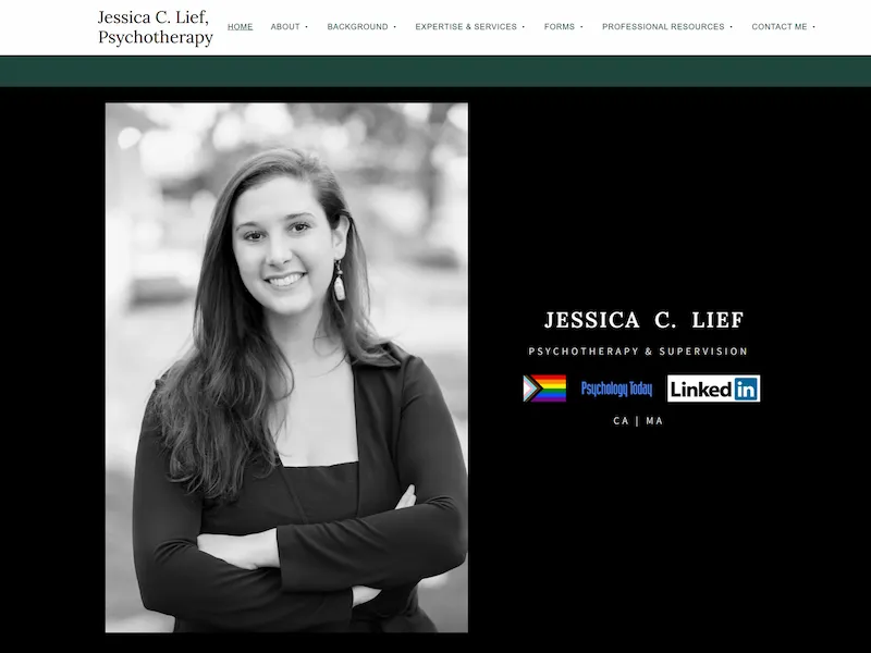 Jessica C. Lief professional website shown on desktop and mobile devices